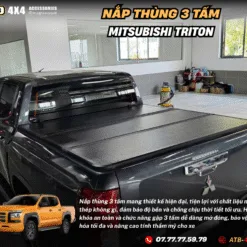 Nắp Thùng Gập 3 Tấm Dành Cho Mitsubisi Triton 2012-2025 – Phụ Kiện Bán Tải Bền Bỉ, Thẩm Mỹ, Dễ Lắp Đặt