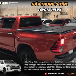 Nắp Thùng Gập 3 Tấm Dành Cho Toyota Hilux 2015-2025 – Phụ Kiện Bán Tải Bền Bỉ, Thẩm Mỹ, Dễ Lắp Đặt