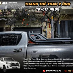 Thanh Thể Thao Đôi 2 Ống TOYOTA HILUX 2015-2025 Đậm Chất Bán Tải, Tăng Độ Hầm Hố