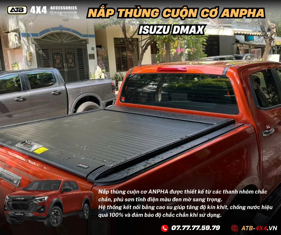 Nắp Cuộn Cơ Anpha Isuzu Dmax Phụ Kiện Bán Tải Cao Cấp, Dễ Dàng Lắp Đặt, Bền Bỉ Với Thời Gian