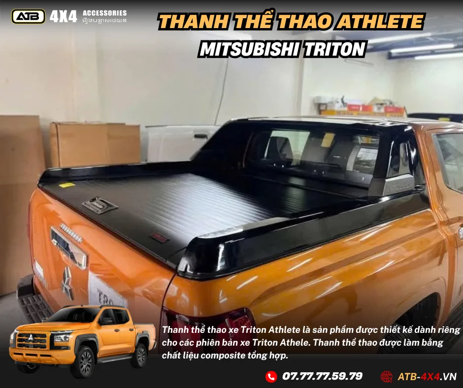 Thanh Thể Thao Athlete Cho Mitsubishi Triton  – Thiết Kế Thể Thao, Tăng Độ Hầm Hố Chuẩn Zin
