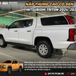 Nắp Thùng Cao Cho Xe Bán Tải Mitsubisi Triton 2024-2024 Tích Hợp Đèn Phanh, Chống Nước, Bảo Vệ Hàng Hóa An Toàn
